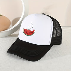 Kids Watermelon Print Mesh Baseball Cap Sunshade Breathable Peaked Cap