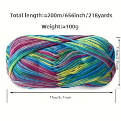8 ply Multicolor Soft Yarn 100g 200m 2mm Crocheting Knitting