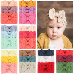 3pc Nylon Bow Soft Baby Headband Set 0-3 Years