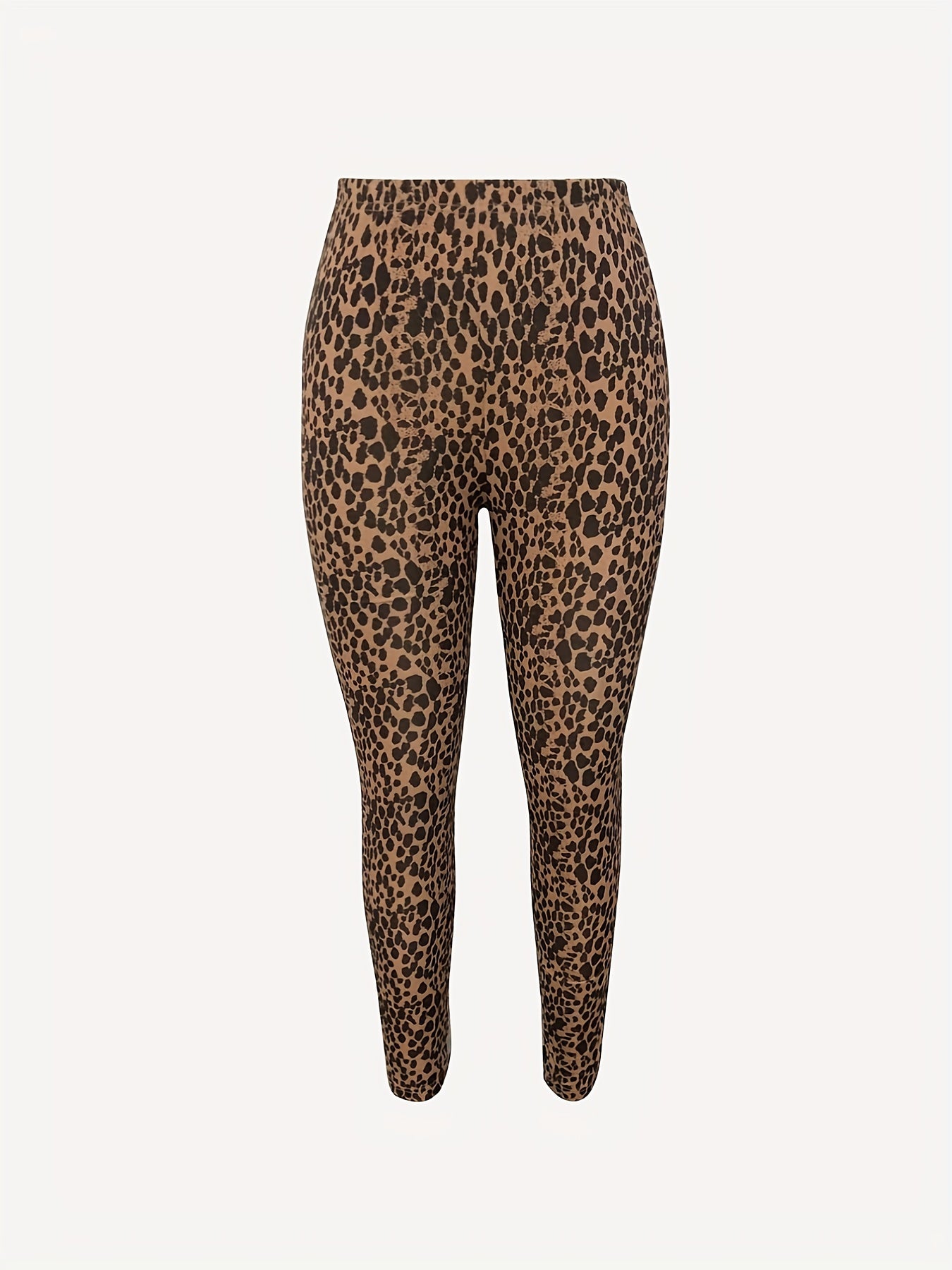 Leopard Print Skinny Leggings Elastic Waist Stretchy Leggings