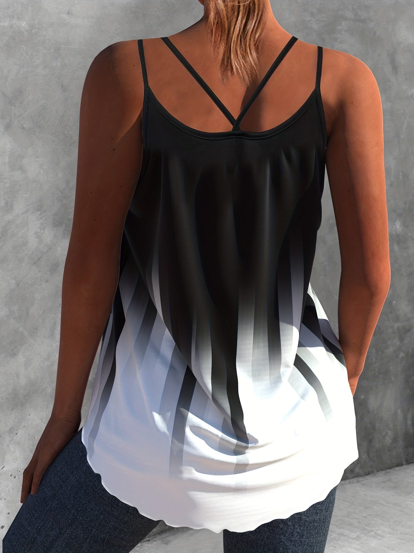 Gradient Print Dual Straps Cami Top for Women