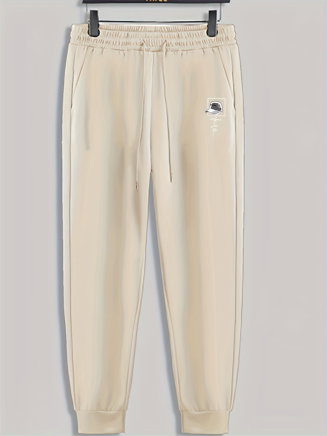 Hat Print Men's Pants Drawstring Sweatpants Casual Trousers Spring Autumn