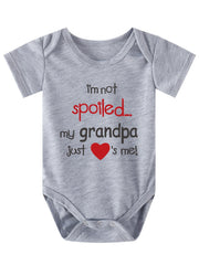 Casual I'm Not Spoiled My Grandpa Just Love Me Onesie for Baby Boys and Girls