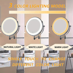 32 Cm Wall Mounted Makeup Mirror 1X 10X LED Magnifying Vanity Mirror