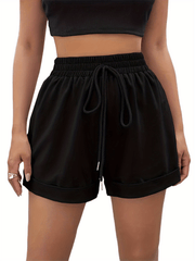 Dual Pockets Drawstring Shorts for Women