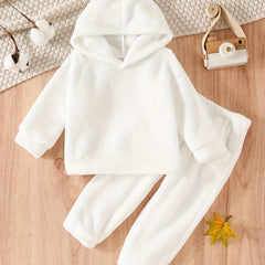 Baby Girls 2pcs Fleece Pajamas Hoodie Top & Pants Set