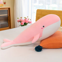 Cute Whale Plush Toy Ocean Stuffed Animal with Smiling Face