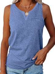 Summer Solid Tank Top Casual Sleeveless Crew Neck Tank Top Casual Every Tops