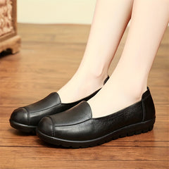 Women's Solid Loafers Casual Slip On Soft Sole Work Shoes