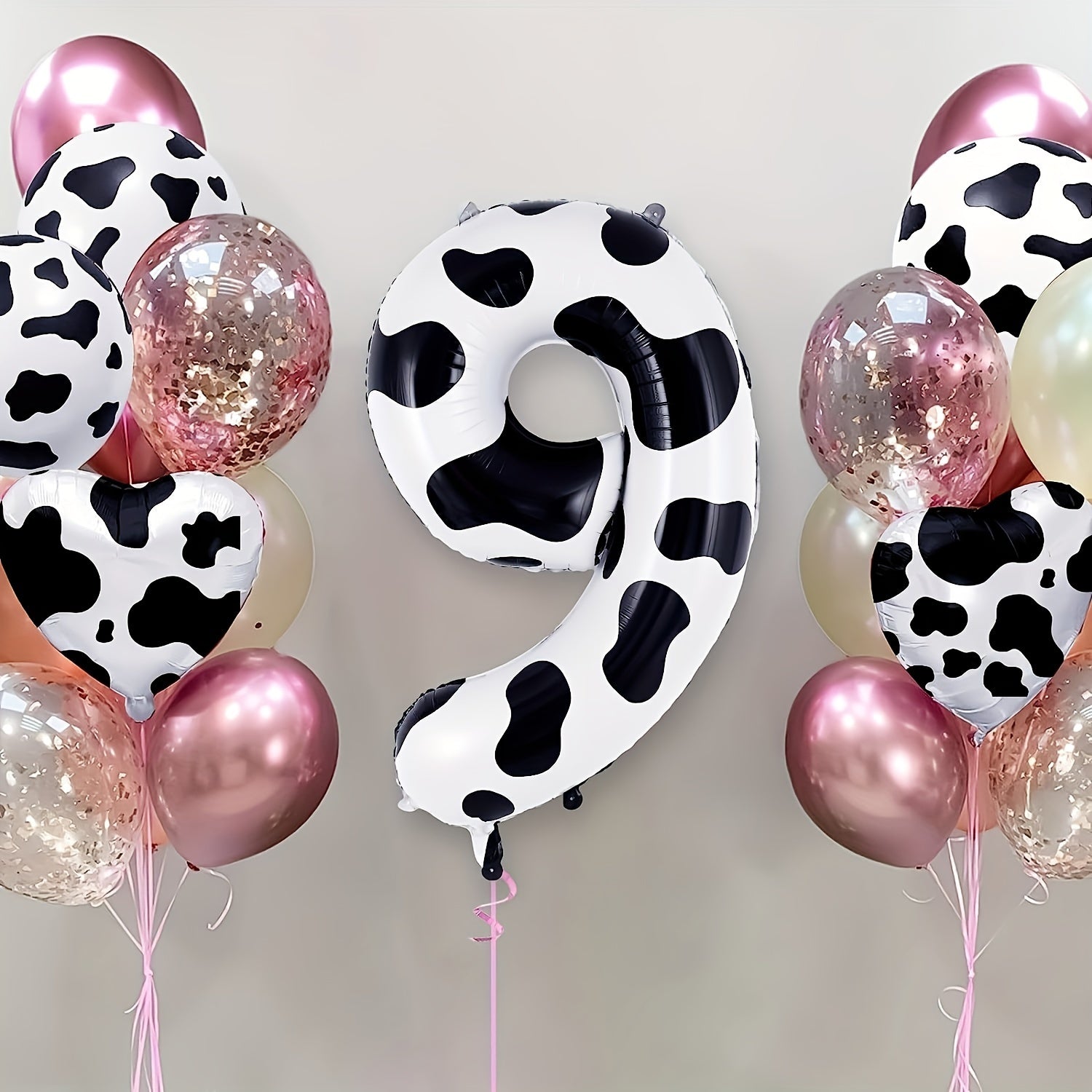 Cow Print Birthday Balloons Farm Themed Party Decor