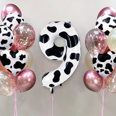 Cow Print Birthday Balloons Farm Themed Party Decor