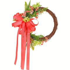 Butterfly Bow Ribbon Flower Wreath Christmas Hanging Decorations