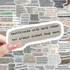 Language Text Series Stickers for Laptop Helmet Water Cup