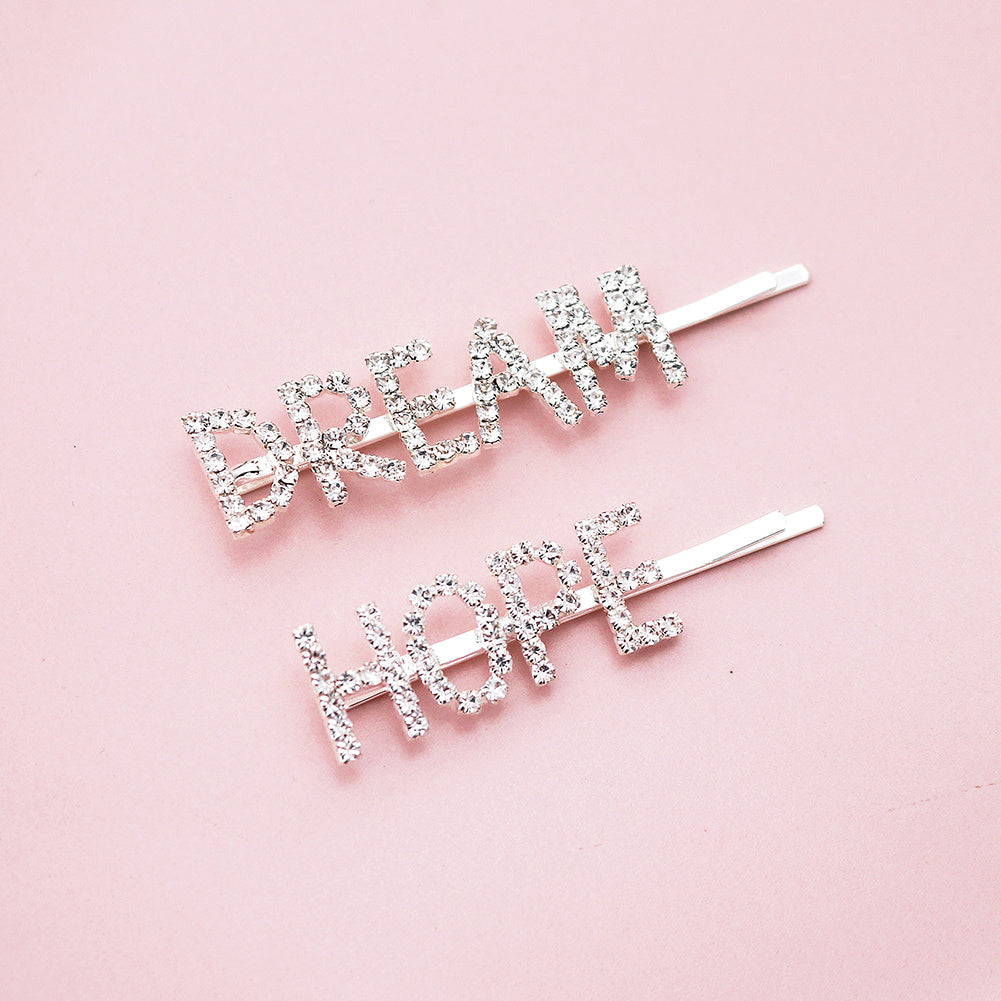 Rhinestones Hair Clips Barrettes Pins Accessories Women Prom Jewelry 2 Pcs