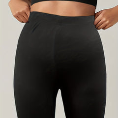 Sporty Shorts Women's Plus Solid Legging Shorts