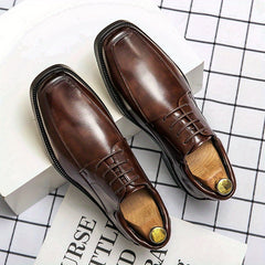 Men's Square Toe Derby Shoes Lace up Front Office Business Formal