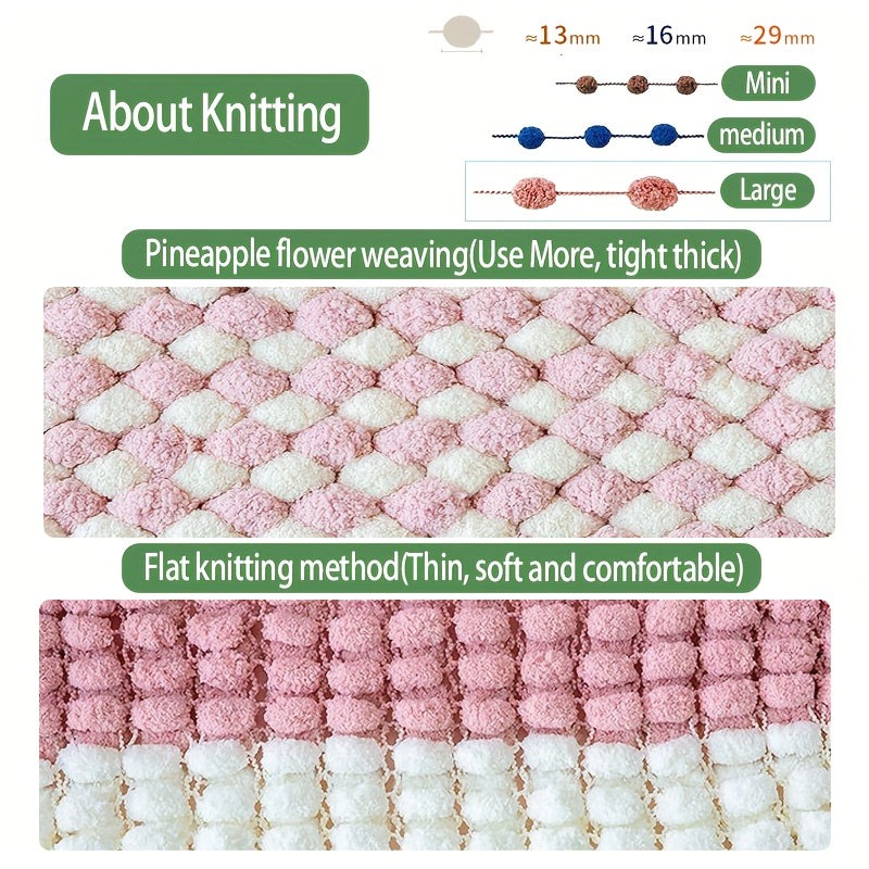 Colorful Thick Ball Yarn Rainbow Pom Yarn for Knitting Crochet