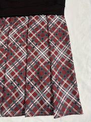 Colorblock Plaid Print Long Sleeve Dress