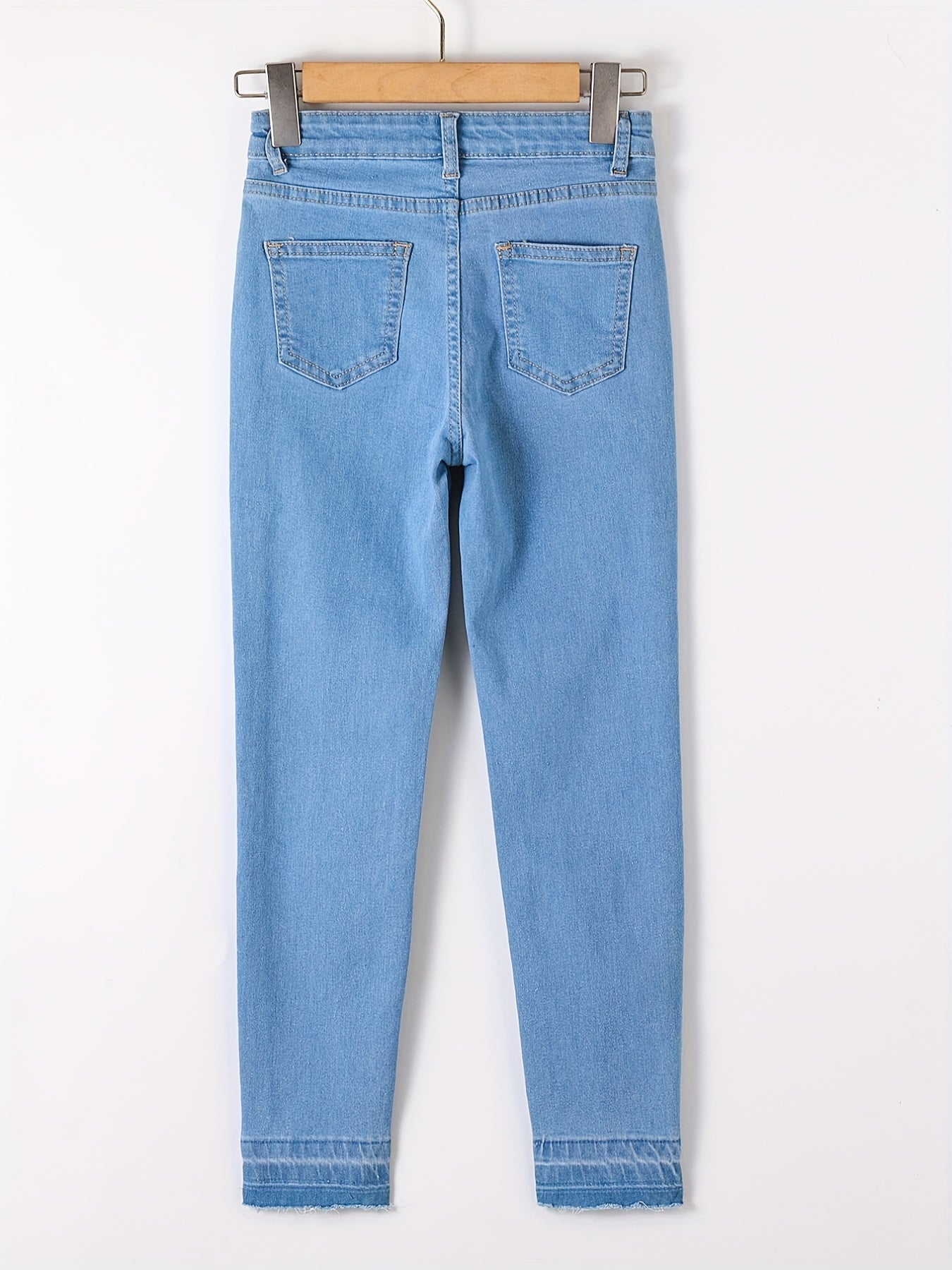 Teen Girls' Basic Skinny Jeans Casual Denim Pants Kids Outfit