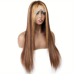 Honey Blonde Straight Human Hair Wig 13 4 HD Lace Front Hair Wig 180 Density