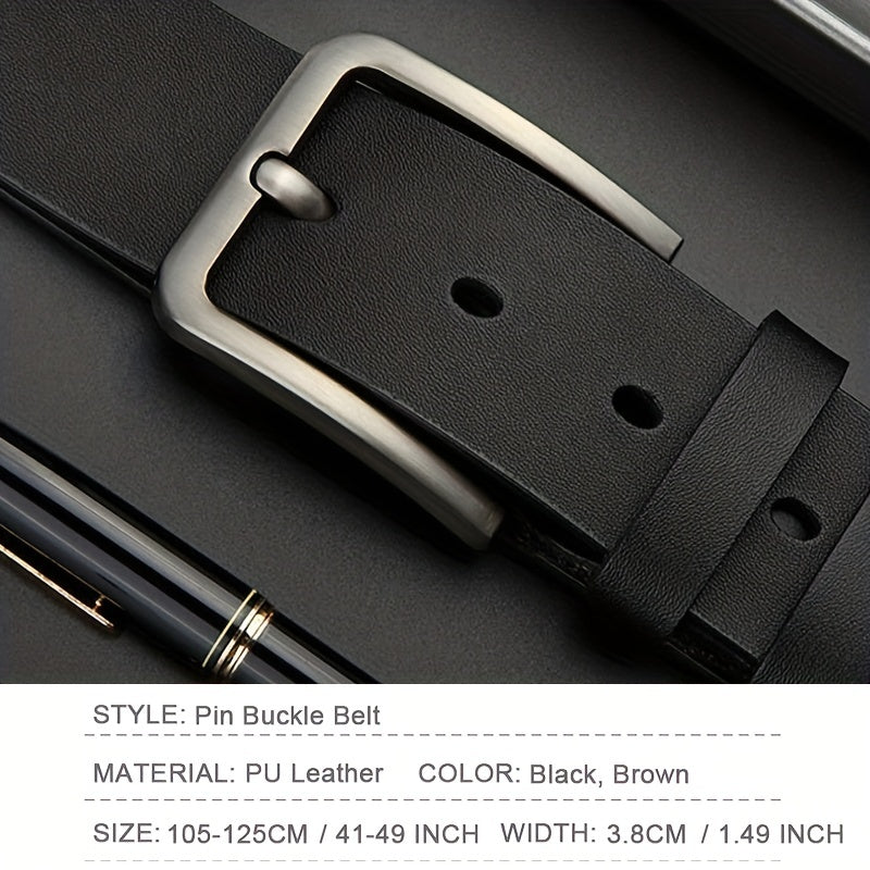Alloy Square Pin Buckle Belt Business PU Leather Jeans Belts For Men