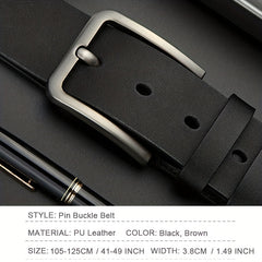 Alloy Square Pin Buckle Belt Business PU Leather Jeans Belts For Men
