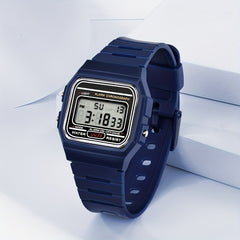 Boys Multicolor Ultra thin Small Square Electronic Watch Student Luminous