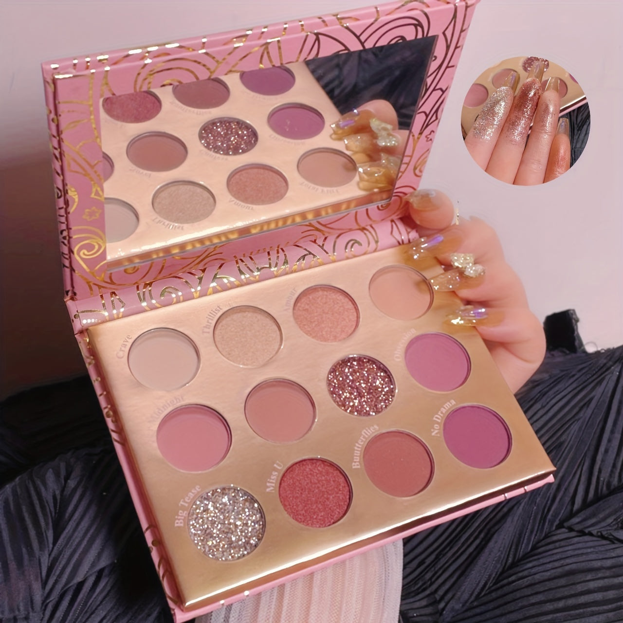 12 Colors Amorous Rose Eyeshadow Palette with Highlighting & Contouring
