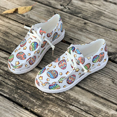 Colorful Pattern Flat Skate Shoes Casual Breathable Non Slip Sneakers