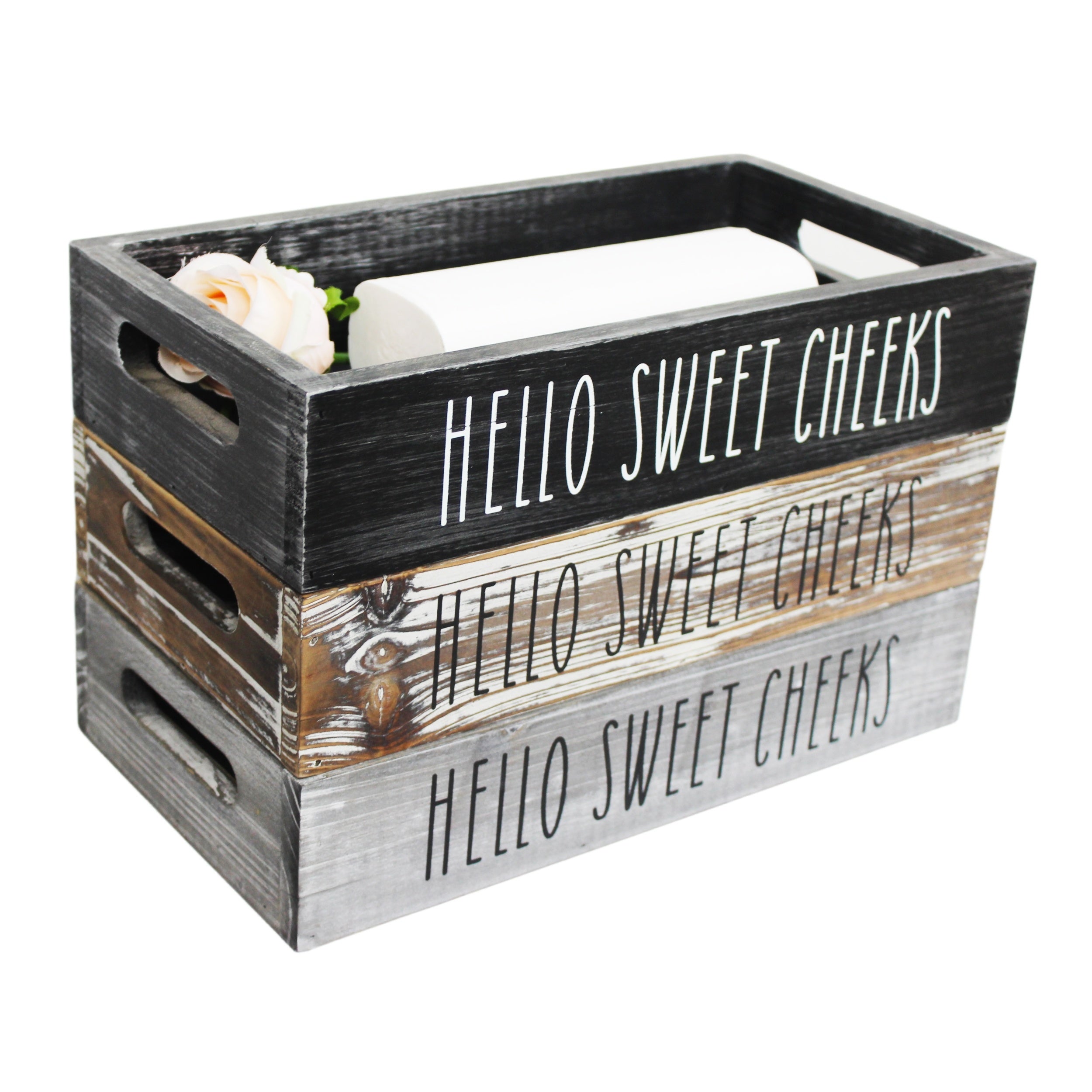 Toilet Wood Decorative Box Tissue Storage Antique Wooden Bathroom Holder