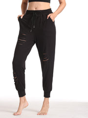 Solid Hollow Loose Pants Sports Fitness Yoga Running Pants