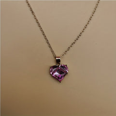 Pink Heart Pendant Necklace for Girls Y2K Jewelry Accessories