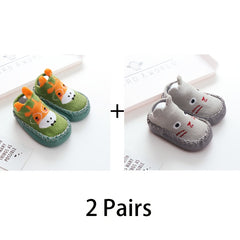 2 Pairs Baby Boys Walking Socks Anti-Skid Soft Bottom