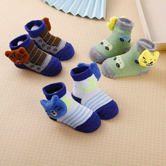 3 Pairs Baby Boys Cartoon Animal Floor Socks