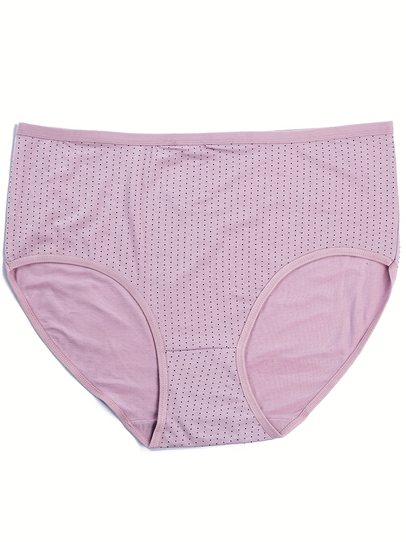 4 Pack Plus Size Panties Set Women's Plus Ultra Soft Pin Dot Print