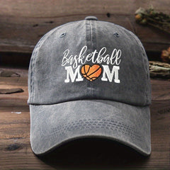 BASKETBALL MOM Baseball Cap Embroidered Washed Distressed Dad Hats
