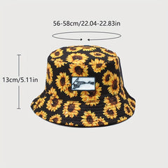 Sunflower Bucket Hat Fisherman Hat Outdoor Summer Travel Cap