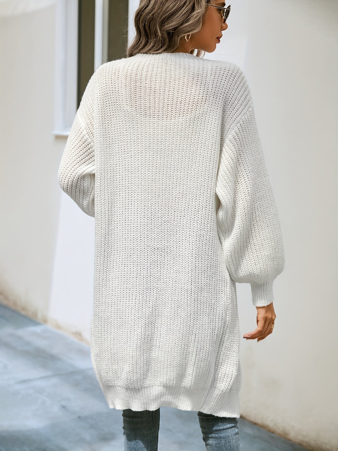 Ribbed Knit Open Front Cardigan