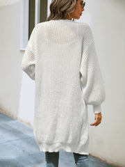 Ribbed Knit Open Front Cardigan