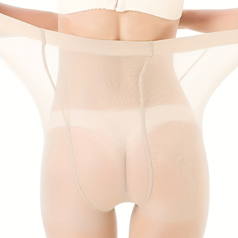 3 Pairs Plus Size Casual Pantyhose Set Sheer Control Top Soft Mesh Tights