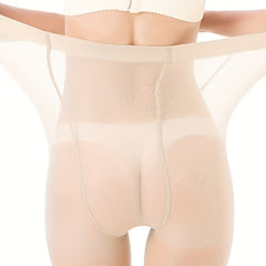 3 Pairs Plus Size Casual Pantyhose Set Sheer Control Top Soft Mesh Tights