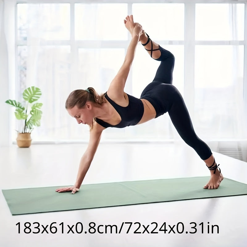 TPE Soft Yoga Mat Solid Pilates Fitness Mat With Carrying Strap
