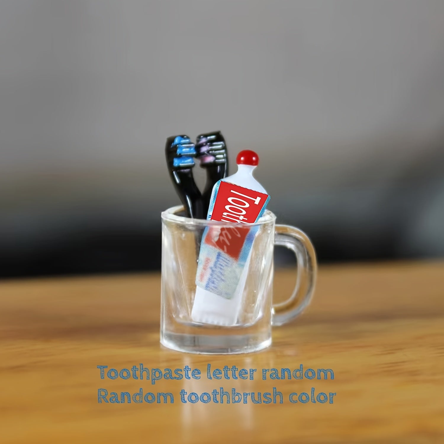 Toothbrush & Toothpaste Set in Resin Cup for Dollhouse Bathroom