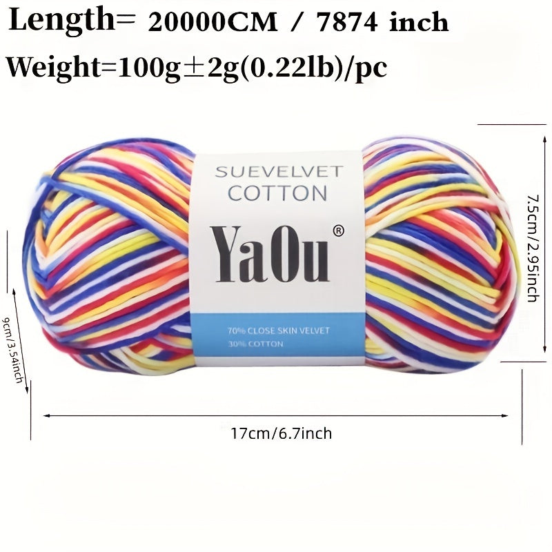2pcs Gradient Cotton Yarn 8 ply 200m for DIY Knitting Crocheting