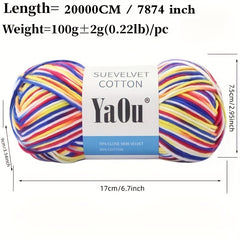 2pcs Gradient Cotton Yarn 8 ply 200m for DIY Knitting Crocheting