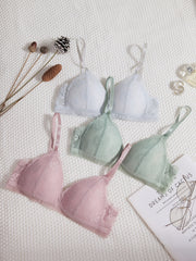 3 Pcs Floral Lace Wireless Push Up Bras Women's Lingerie