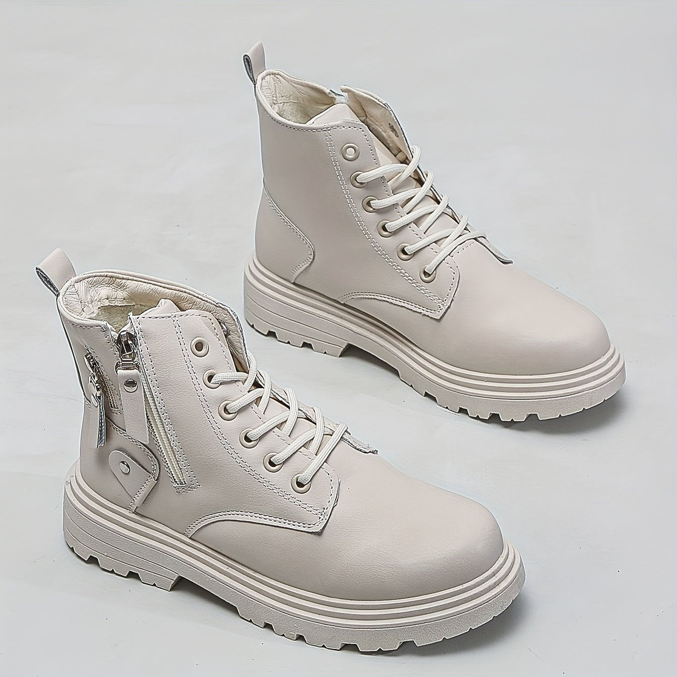 Women's Non-slip Zipper Snow Boots - Warm Thick Bottom Sneakers