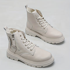 Women's Non-slip Zipper Snow Boots - Warm Thick Bottom Sneakers