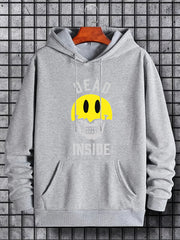 Men's Dead Inside Print Hoodie Casual Drawstring Hoodie