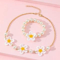Girls Embroidered Flower Accessories Set
